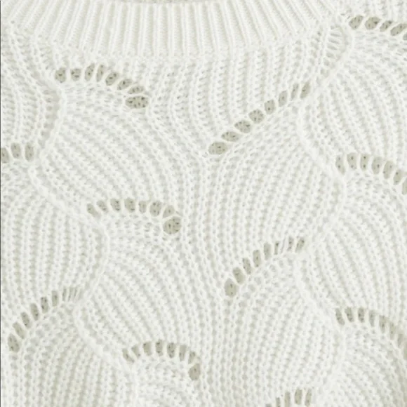 🤩host pick!🤩Pointelle knit ivory sweater - Picture 3 of 6
